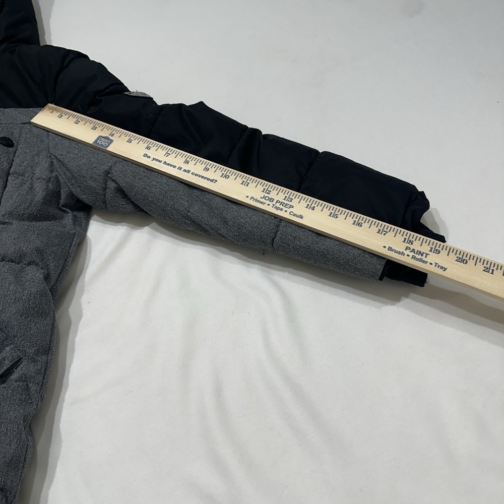 ZeroXposur Boys Winter Puffer Jacket Gray Black Hooded Fleece Lined Size L 10/12 - Picture 11 of 11